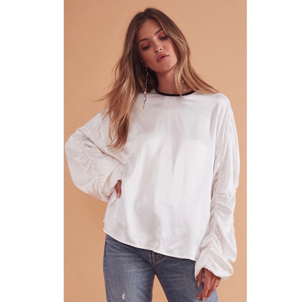 NEW TULAROSA IVORY LONG SLEEVE TOP - Picture 6 of 6